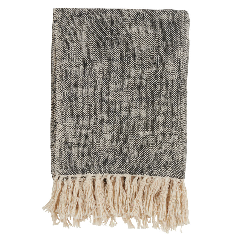 Sevan Collection Hand Woven Throw Blanket, Black
