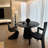 Black Round Solid Wood Dining table-1900784822