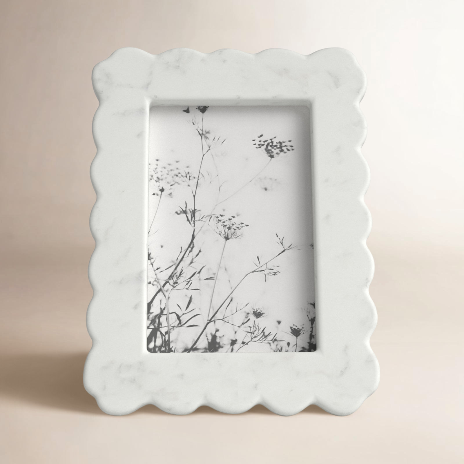 Ashe White Marble Picture Frame