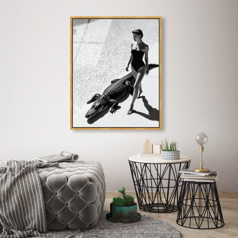 Reptilian Elegance II Print by Oliver Gal, 37"H x 31"W, Gold Floater Frame
