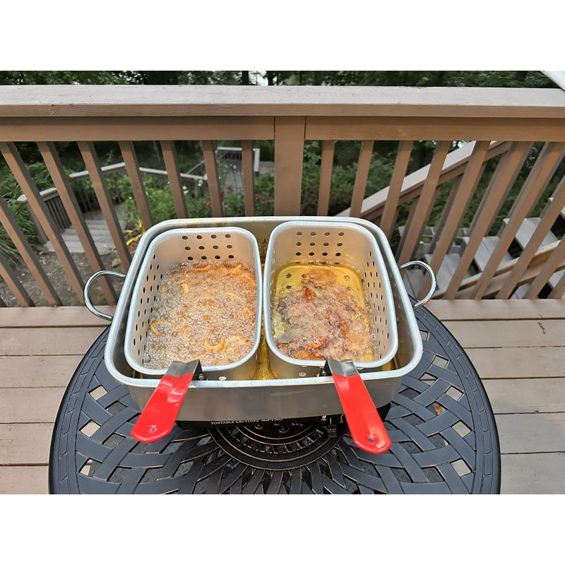 Ensemble de casseroles en aluminium 18 pte avec panier à friteuse double