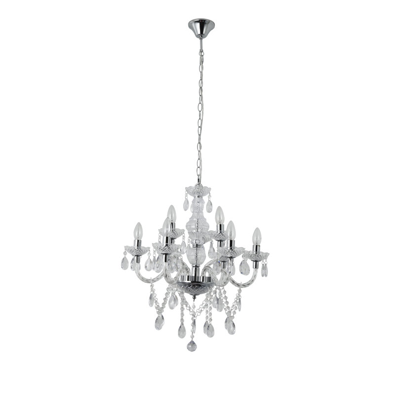 Boisvert 9 - Light Candle Style Chandelier, Transparent