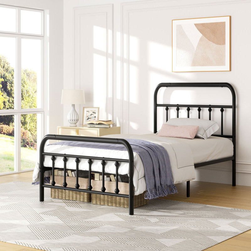 Corbon Metal Platform Bed, Twin