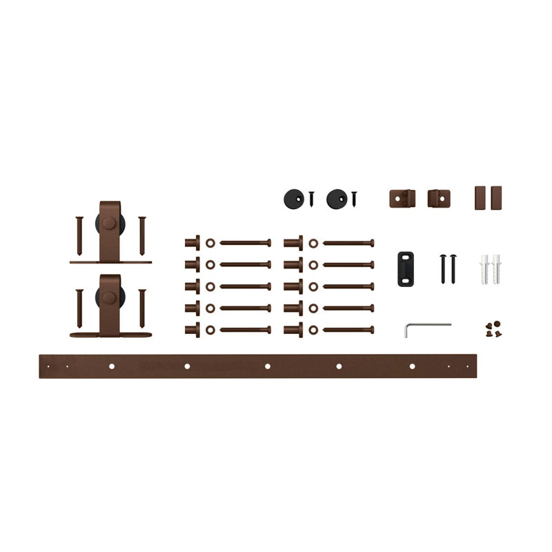 72" Oil Rubbed Bronze Mini Barn Door Hardware Kit