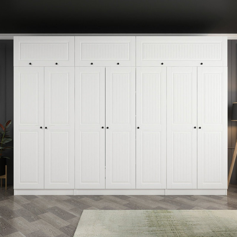 Elina 7 Door Manufactured Wood Wardrobe, 235cm H x 315cm W x 52cm D