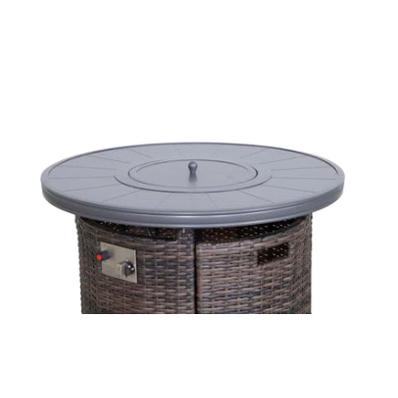 Foyer de table au propane H 25 po x l 32 po, extérieur en aluminium, brûleur en acier inoxydable, sortie au propane en aluminium de 55 000 à long terme, flamme écoénergétique