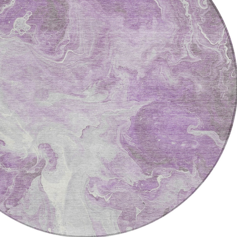 Tapis rond lavable et ivoire 8 po