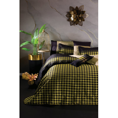 Cotton Houndstooth Duvet Cover