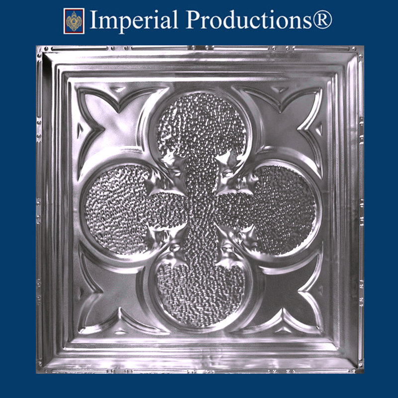 Carreau de plafond en métal argenté 2 pi x 2 pi