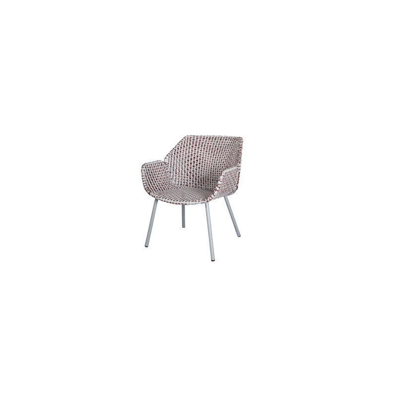 Vibe Patio Armchair with Cushion, Light Brown, Bordeaux/Dusty Rose
