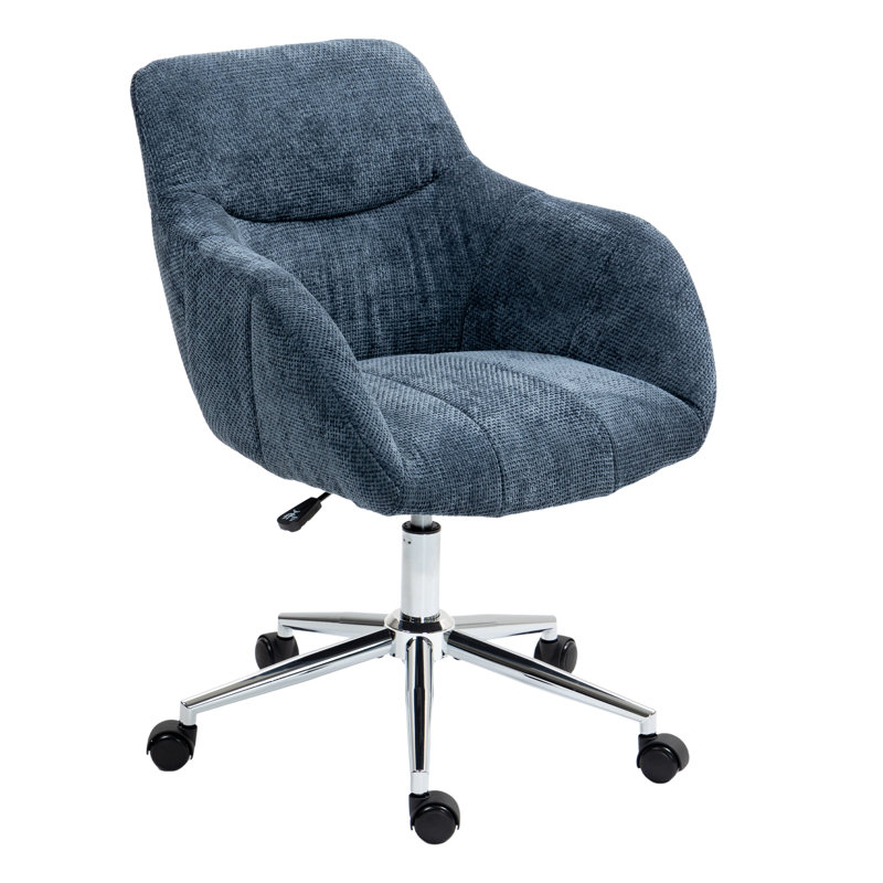 Fauteuil de bureau pivotant à hauteur réglable en chenille (bleu), Bleu