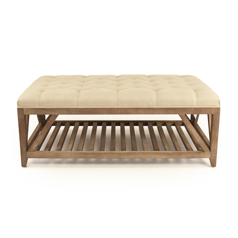 Repose-pieds rectangulaire capitonné avec rangement 47,25 po Nardone