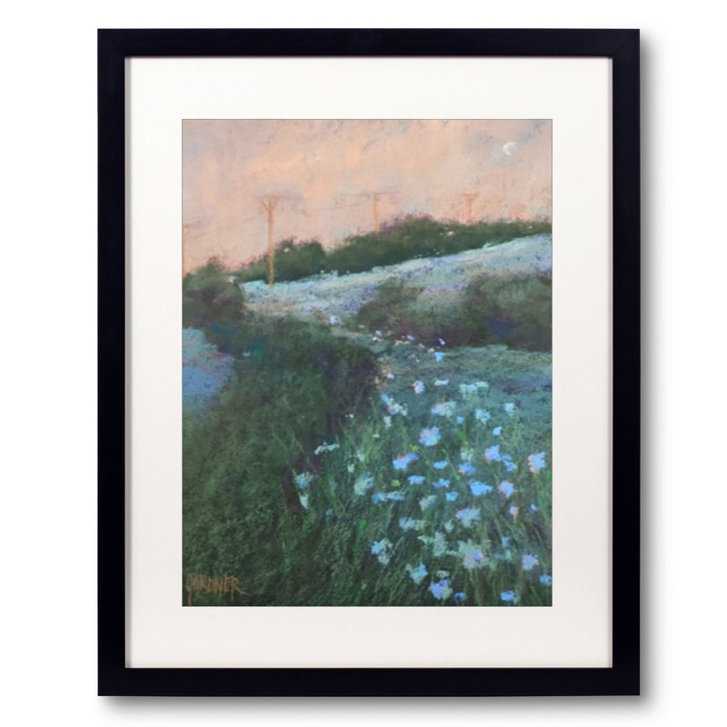 Siège à l'avant par Dina Gardner, Papier avec cadre noir, H 21,25 po x l 17,25 po x P 0,875 po