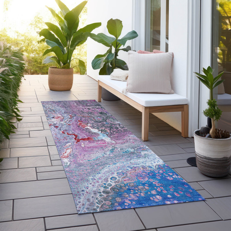 Tapis intérieur / extérieur Fayme, Tapis de couloir 2 pi 3 po x 7 pi 6 po