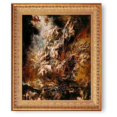 The War in Heaven by Peter Paul Rubens Framed Size:24.5 x 20.5 inches,Image Size:20x16 inches,Vintage Pattern Gold Frame The World Classic Art Reproductions, Wall Art for Home Décor