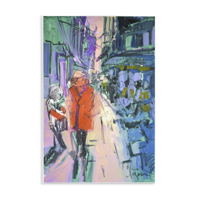 Strolling City Streets Wall Plaque Art by June Erica Vess