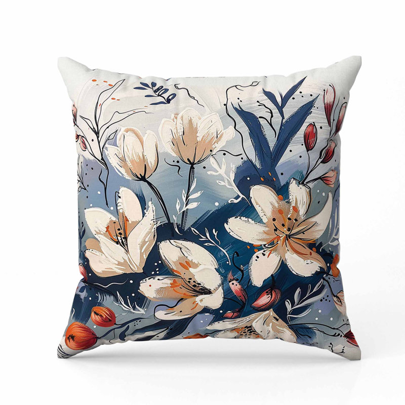 Coussin Painted Paradise, Carré 16 po