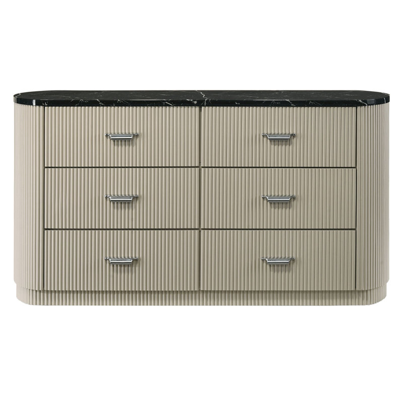 Commode 6 tiroirs avec miroir Dotan