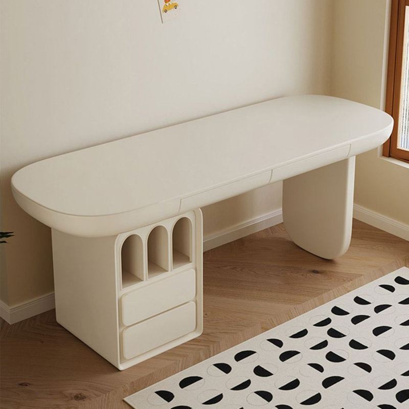 Bureau rectangulaire moderne et simple blanc, 29.53" H*70.87" W*23.62" D, Gauche