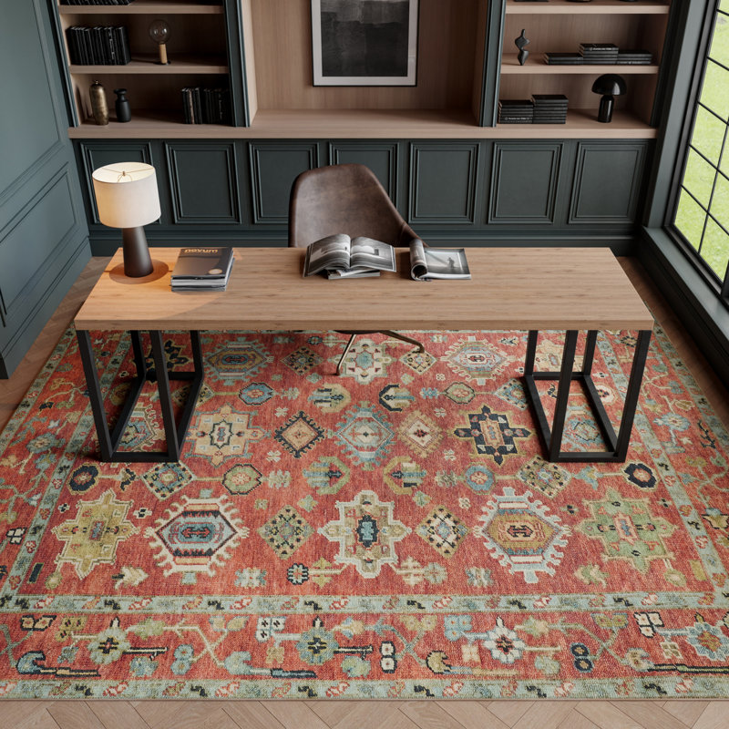 Heriberto Machine Washable Vintage Area Rug, Rectangle 9' x 12'