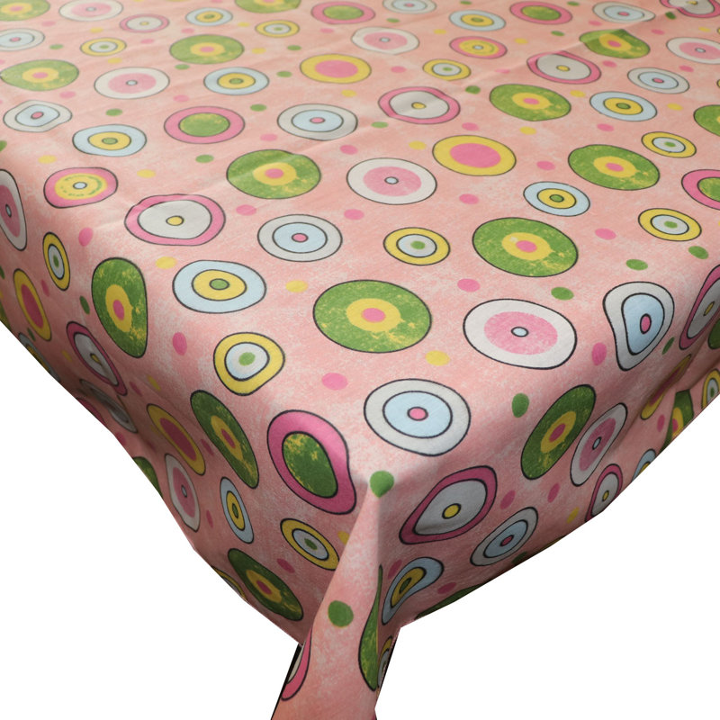 Nappes à imprimé cercles et pois, 48 po carré, Rose