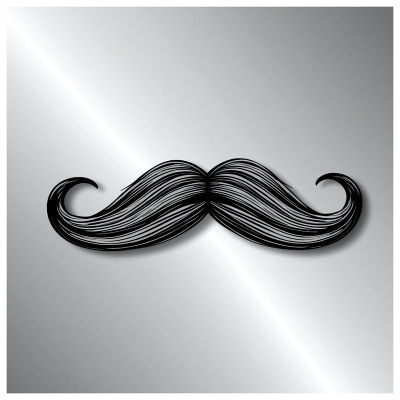 Tapis de bain bouclé à moustache noire, L 34 po x L 21 po