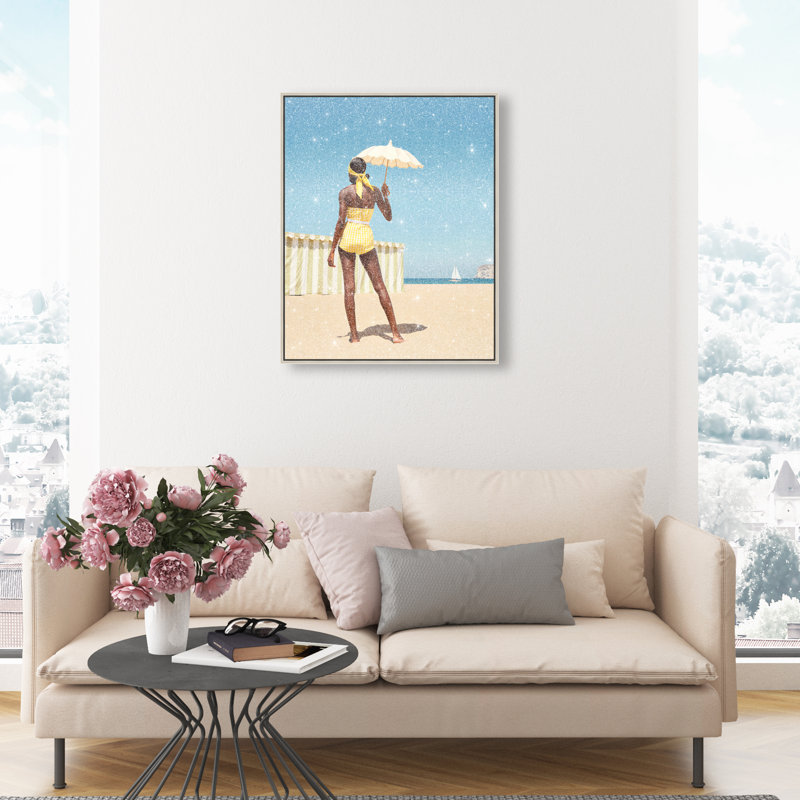 Cabana Muse III Canvas Fashion Print by Oliver Gal, Black Frame, 16 x 20, 25"H x 31"W, White Floater Frame