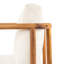 Fauteuil club en acacia avec coussin crème