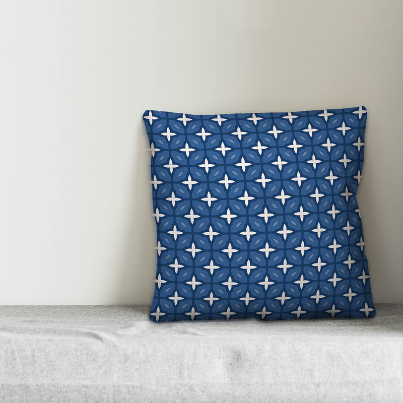  Housse de coussin Lattice, 20 po x 20 po, Bleu marine, Pas de bourre