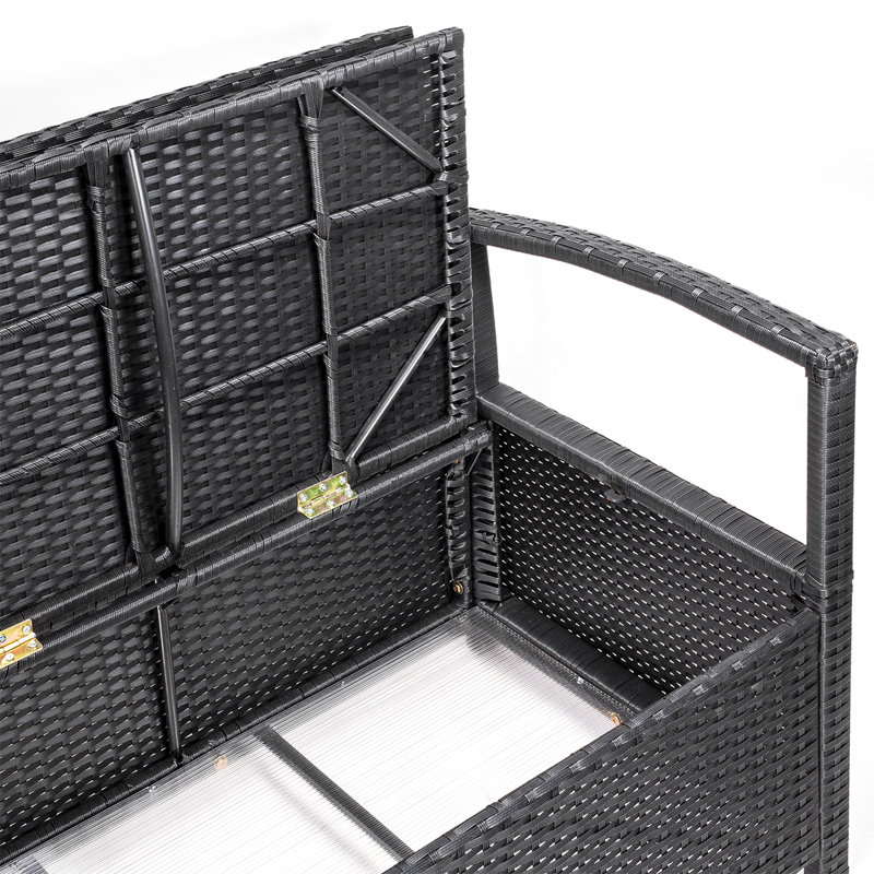 Banc en osier résistant à l'eau Barton, Noir