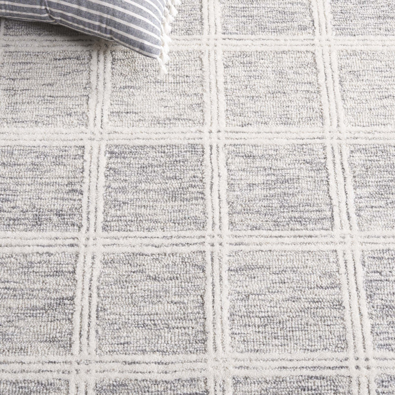 Franklinton Hand Tufted Wool & Cotton Plaid Rug, Rectangle 6' x 9'