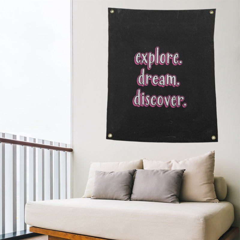 Tapisserie tableau noir en polyester discover rêve, H 80 po x l 59 po, Rose