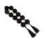Perles de verre décoratives Coolidge avec détails métalliques et pampille en cuir pour la décoration intérieure - Guirlande élégante pour la décoration de table, de tablette et de salon - Noir et argent-218306870