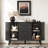 Black Sideboard Buffet Cabinet - 2 Sliding Tambour Doors, 3 Drawers, Adjustable Shelves, Storage Cabinet for Living Room-350310425
