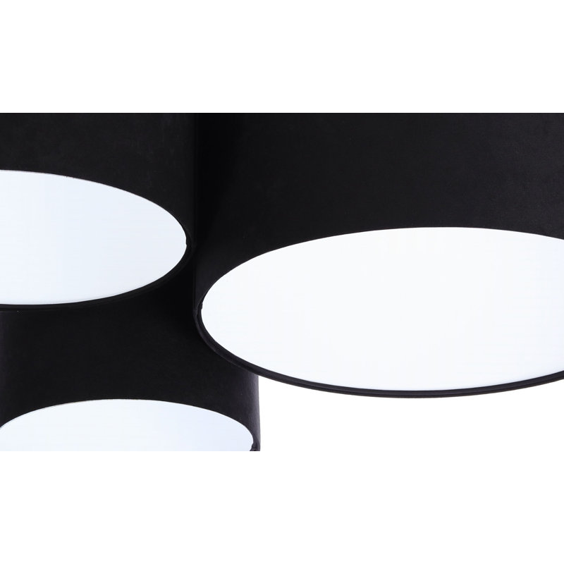 Corinne Flush Mount, Black/White
