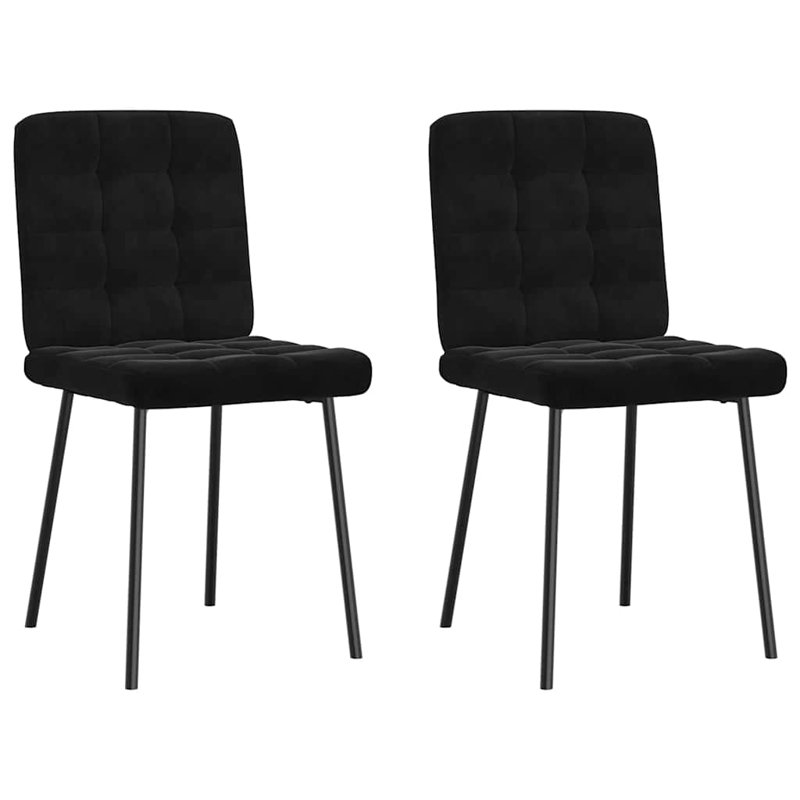 2 chaises de salle à manger en velours noir