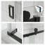 Porte de douche coulissante sans cadre Serenity 62"-66" L x 76" H avec verre clair de 3/8" (10 mm) en noir mat-97146945-136279030