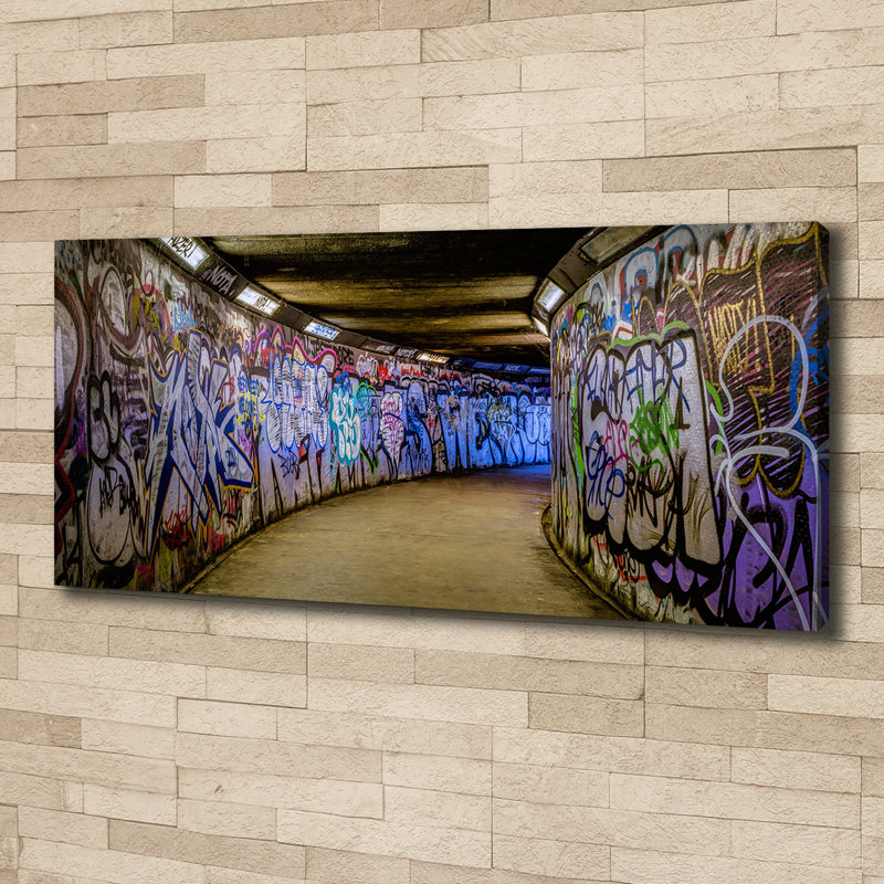 Graffiti In The Subway - Wrapped Canvas Print