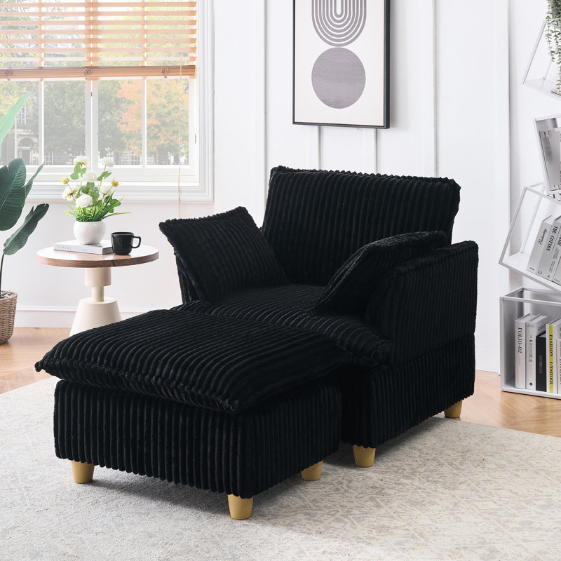 Velours côtelé rétro simple avec coussins décoratifs - Ajoute du charme au salon, à la chambre à coucher et au cadre en bois massif