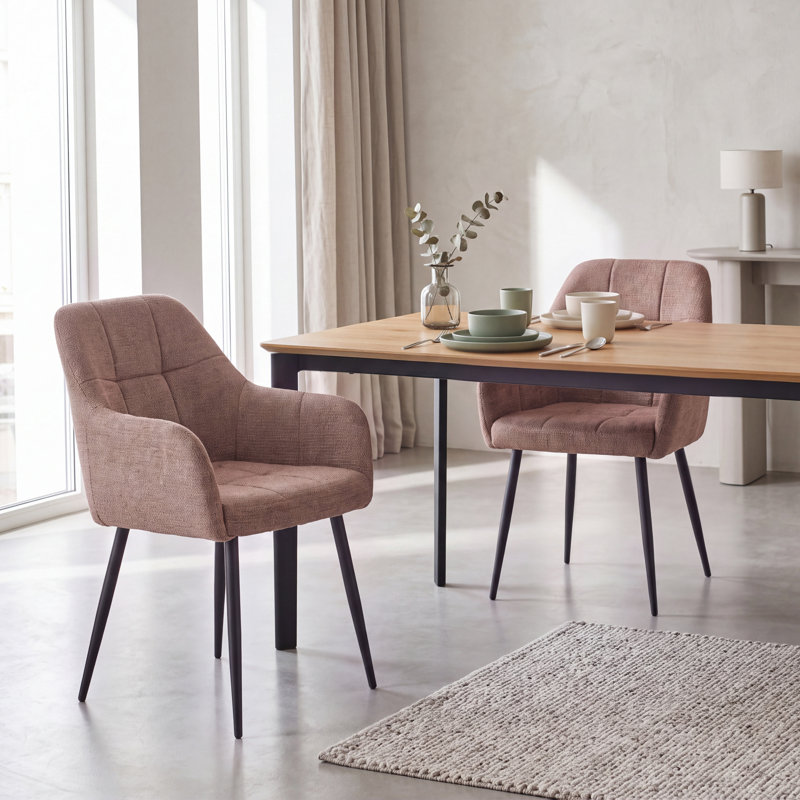 Chenille Fabric Dining Chair, Rust Brown