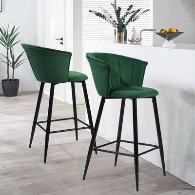Fleming Upholstered Counter Stool with Metal Frame
