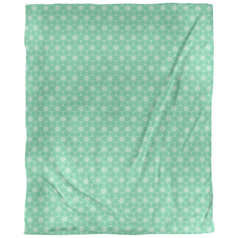 Tissu à cercles ornés, Vert, L 54 po x l 36 po, Lin huître palazzo