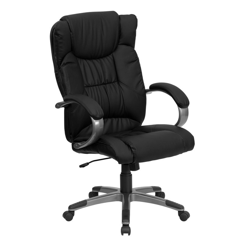Fauteuil de direction pivotant en cuir Crafton, Noir