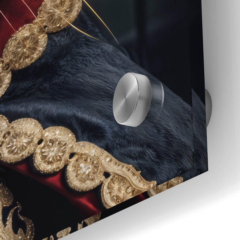 «Count Cat Dracula» par Rey Klimt, art mural en verre acrylique, H 24 po x l 24 po x P 0,2 po