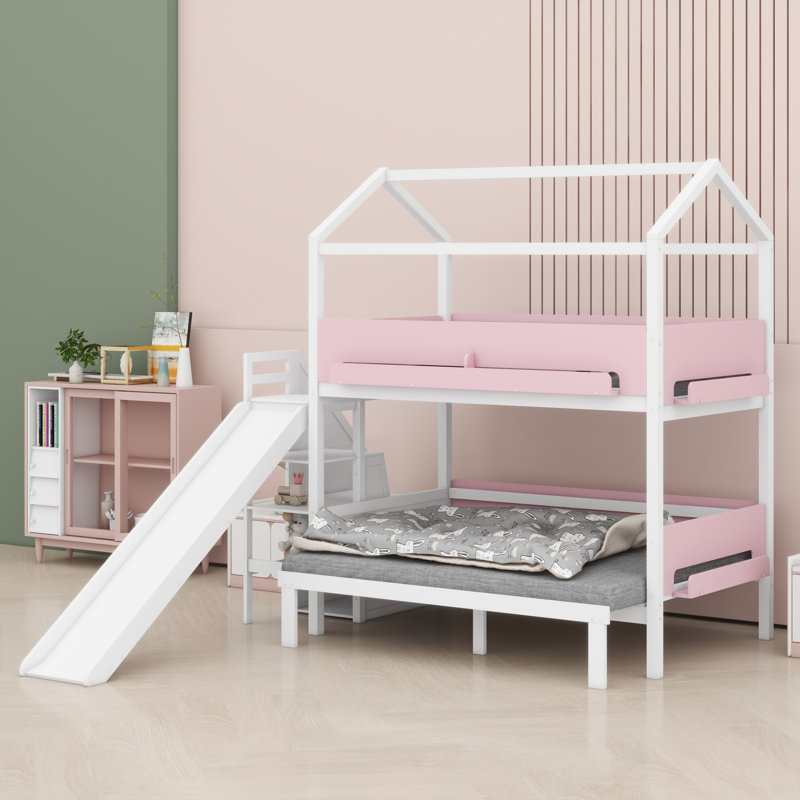 Lit superposé Sturdy, Blanc + rose