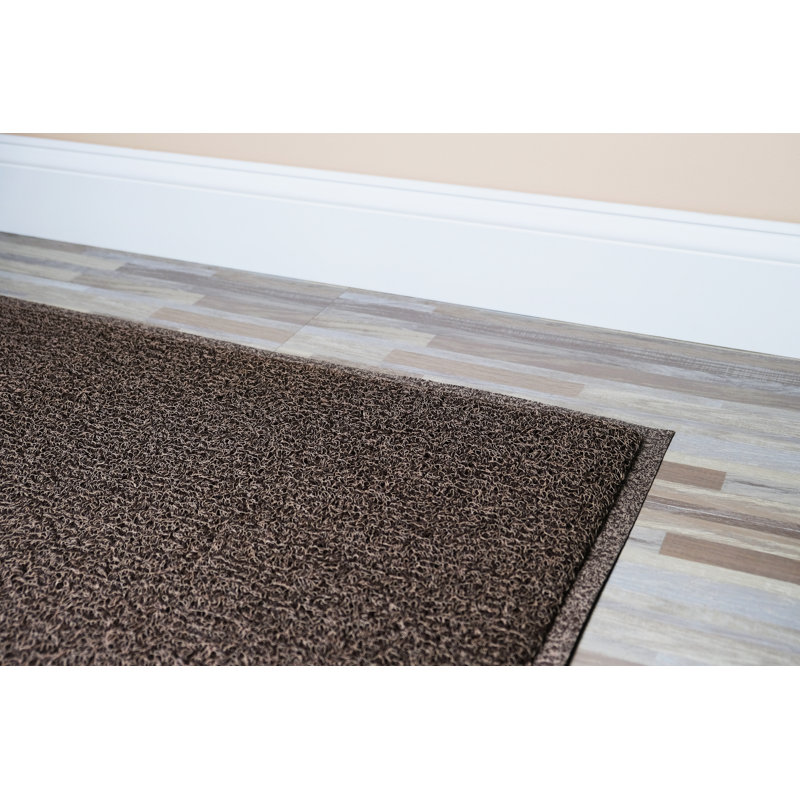 Tapis de porte d'extérieur antidérapant Krystiana, Kaki / Brun, L 36 po x L 60 po