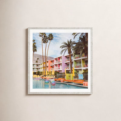 Tulle Palm Springs Pool Day VII Framed On Canvas by Bethany Young Photography Print