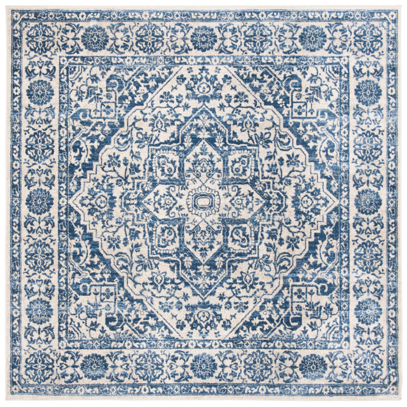 Tapis oriental gris clair / ivoire, Navy/Light Grey, Square 11'