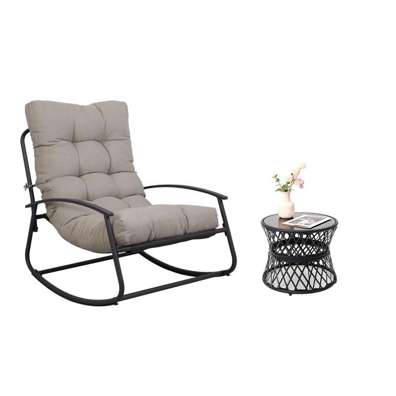 Chaise berçante d'extérieur en métal Ghiorghi, Gris clair