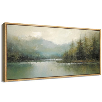 Lake River Landscape " Tranquil River Andest Antique Retro Fine Art Colorful Bedroom Extra Large Wall Decor "